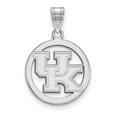 Buy Kentucky Wildcats School Letters Logo In Sterling Silver Circle Charm Pendant • 49.25£