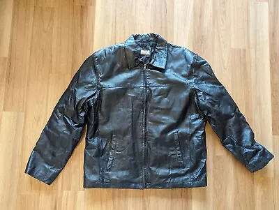 Buy Men’s Tyler Black Leather Jacket , Size UK Large • 44.99£