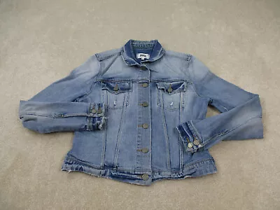 Buy Paige Jacket Womens Large Blue Denim Jean Trucker Distressed Vermont Ladies • 46.19£