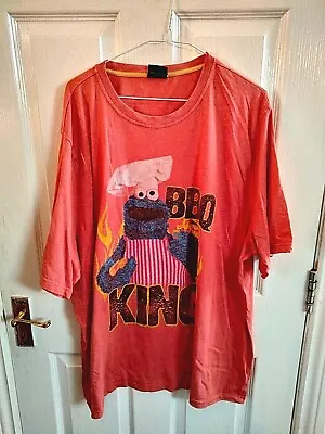 Buy Sesame Street Bbq King Mens Orange T Shirt Top Size 3xl Crew Neck Length 32 • 5.99£