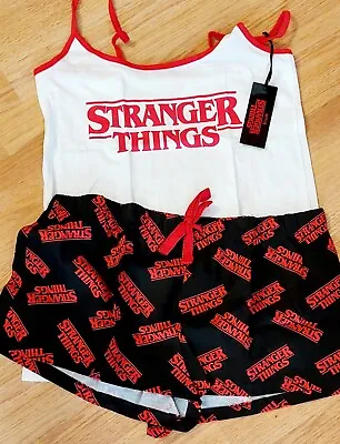 Buy Stranger Things  Shorts & Cami Pyjama Set Small UK Size 6-8 • 14.99£