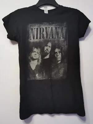 Buy Nirvana T Shirt Rock Band Merch Tee Ladies Size Large Kurt Cobain Dave Grohl • 12.95£