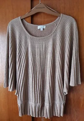 Buy Monsoon Gold Thread Fine Knit Jumper Size L Angel Sleeve Christmas Party • 12.50£
