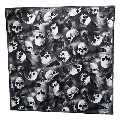 Buy Raven On Skull Bandana Head Band Dog Chemo 100% Cotton Fabric Gothic Halloween • 6.99£