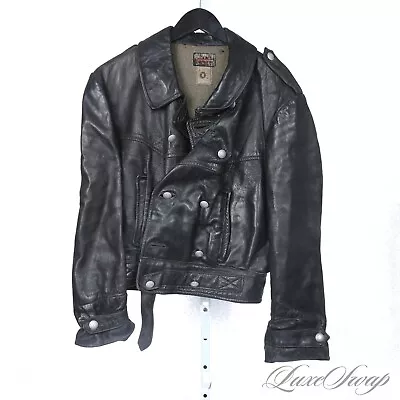 Buy BARN FIND Vintage 1950s German Overseas Black Leather Police Motorcycle Jacket  • 9.25£