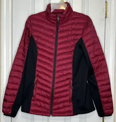 Buy 32 Degrees Heat Puffer Jacket Burgandy And Black Zip Pockets Women's Size Small • 18.85£