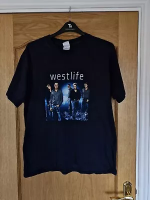 Buy Vintage Westlife 2002 Tour  World Of Our Own  Band T-shirt Size Large Navy  • 17.50£