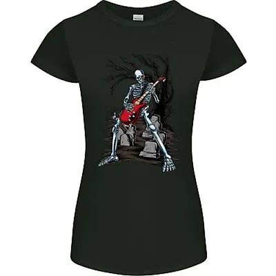 Buy Graveyard Rock Guitar Skull Heavy Metal Womens Petite Cut T-Shirt • 9.99£