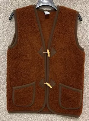 Buy Alwero Wool Women's Deep Pile Sherpa Brown Vest Toggle Jacket Size Medium • 33.62£