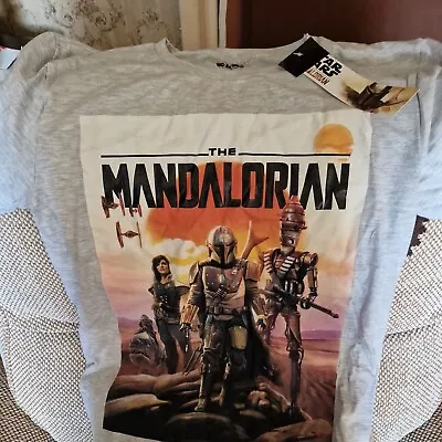 Buy Disney Mandalorian Medium Grey T Shirt New With Tags  • 5.99£