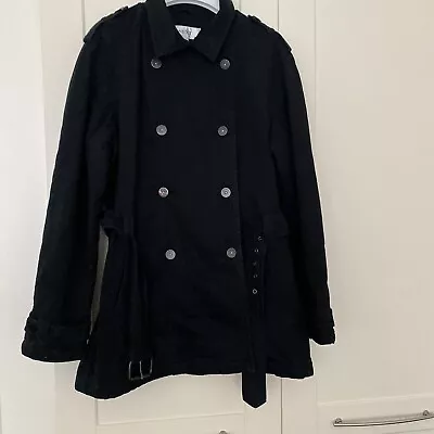 Buy Next Ladies Military Black Denim  Jacket Size 14 • 5.99£