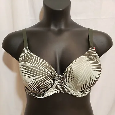 Buy 40C Kindly Bra Style 40002, Green Leaf Print, Smooth Lined Cups, Underwire. New • 15.43£