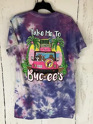 Buy Buc-ee’s Tie Dye T Shirt Adult Small Short Sleeve Jeep Dog Graphic Purple Cotton • 14.35£