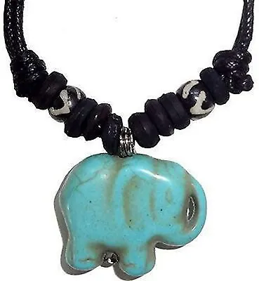 Buy Turquoise Elephant Pendant Chain Necklace Choker Ladies Womens Girls Jewellery • 4.50£