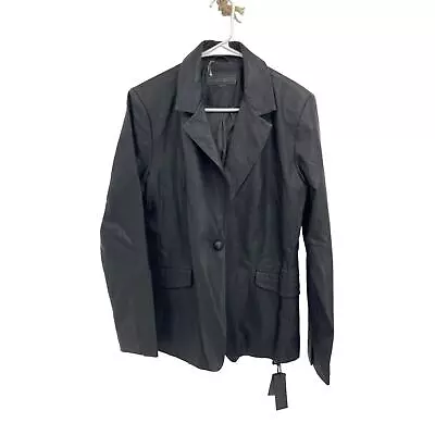 Buy Blank NYC Blazer Jacket Black Faux Leather One Button Size Large • 35.91£