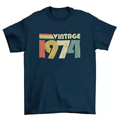 Buy 50th Birthday In 2024 T Shirt Vintage 1974 Gift Idea Fiftieth Present Up To 6XL • 11.95£