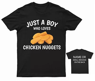 Buy Just A Boy Who Loves Chicken Nuggets T-shirt Hen Poultry Feathers Cluck Pecking • 14.95£