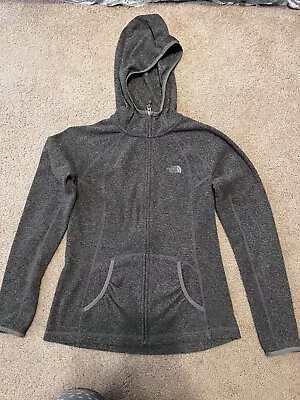 Buy Women’s The North Face Zip Up Fleece Hooded Jacket Grey Size Medium Pockets • 14.17£
