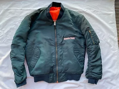 Buy Vintage MA1 Jacket JURASSIC PARK Blue Orange Flight Army Partridge Hipster ALPHA • 125£