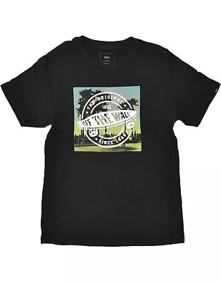 Buy VANS Womens Custom Fit Graphic T-Shirt Top UK 12 Medium Black Cotton AQ07 • 13.64£