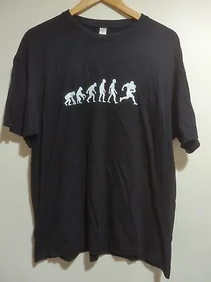 Buy Men's NFL Style American Football Evolution Black T-Shirt (2XL) • 1.99£