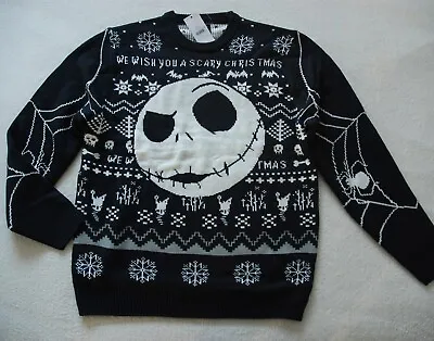 Buy Disney Nightmare Before Christmas Black & White Mens Jumper Pullover • 22£