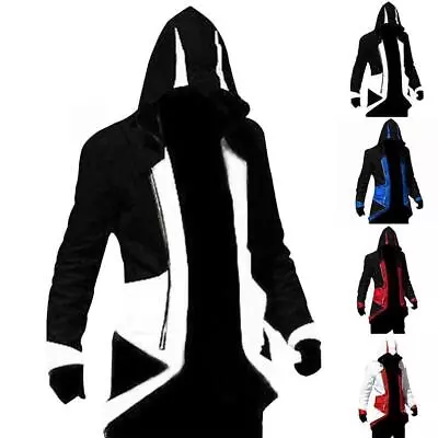 Buy Men's Hoodie Jacket Loose Fit Coat Cloak Cosplay Costume For Assassins Creed UK • 15.44£