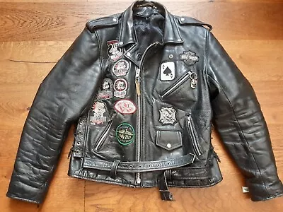 Buy Indian Motorcycle Custom Patches Leather Biker Jacket Rocker Perfecto Vanson XL • 249£