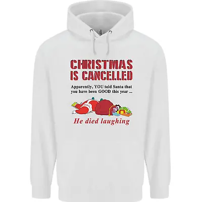 Buy Christmas Is Cancelled Funny Santa Clause Mens 80% Cotton Hoodie • 19.99£