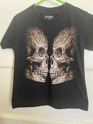 Buy Gothic, Alternative Skeleton, Double Sided Top. T-Shirt Size 2-3 Years • 1£