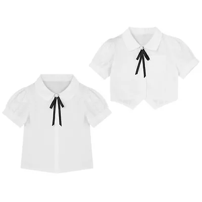Buy Kids Girls Tops Peal Button T-shirts Princess Shirts Summer Blosues Breathable • 14.87£