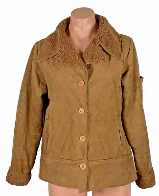Buy STAR TREK The Next Generation Sherpa Lined Faux Suede Cropped Jacket Sz M • 70.44£