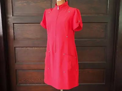 Buy Chico's Zenergy Red Front Zip Streetwear Techwear Lightweight Travel Dress M • 23.63£
