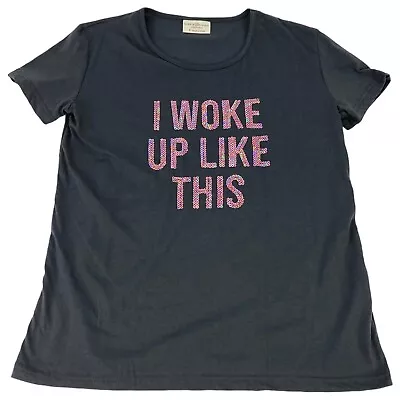 Buy Women's Size Small Sequin  I Woke Up Like This  Sleep Night T-Shirt Top Tee  • 11.04£