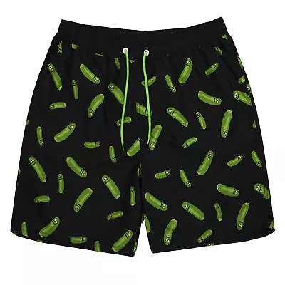 Buy Rick And Morty Mens Pickle Rick Swim Shorts NS6219 • 22.35£