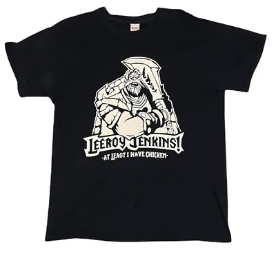Buy Retro Leeroy Jenkins! World Of Warcraft Black T-Shirt (At Least I Have Chicken) • 49.99£