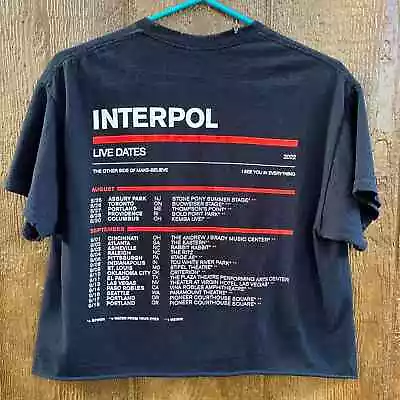 Buy Interpol Black Cropped Concert / Band Tee Size Medium • 36.94£