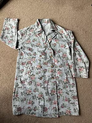 Buy Longline Denim Style Jacket, Floral, Size L • 9.99£
