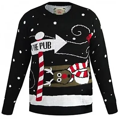 Buy Kingsize Christmas Jumper Reindeer Pub Party Xmas Knitted 2XL - 5XL Big Size • 31.95£