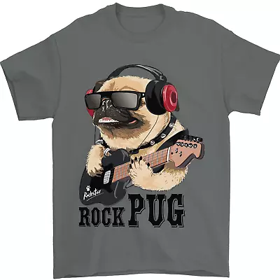 Buy Rock N Roll Pug Funny Guitar Heavy Metal Mens T-Shirt 100% Cotton • 7.99£