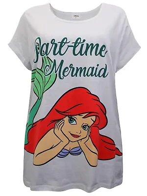 Buy New Ladies T-shirt Size Xl By Disney Part-time Mermaid White Mix Little Mermaid • 9.89£