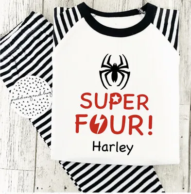 Buy Personalised Childrens Superhero Pyjamas Birthday Pjs  • 14.99£