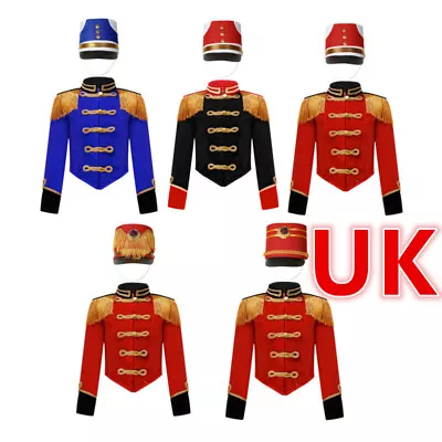 Buy UK Kids Boys Girls Marching Band Jacket Soldier Drum Majorette Coat Outwear Tops • 20.77£