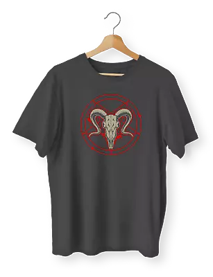 Buy Goat Satan Heavy Metal T-Shirt With Pentagram • 10.99£