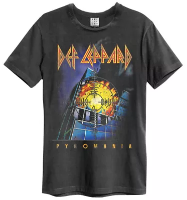 Buy Amplified Def Leppard Pyromania Mens Charcoal T Shirt Def Leppard Classic Tee • 19.95£