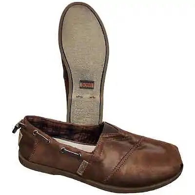 Buy BOBS From Skechers Gypsy Slip On Flats Faux Leather Chestnut Brown Woman Size 9 • 20.20£