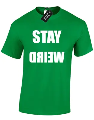 Buy Stay Weird Backwards Mens T Shirt Funny Hipster Meme Nerd Geek Blogger Cool • 7.99£