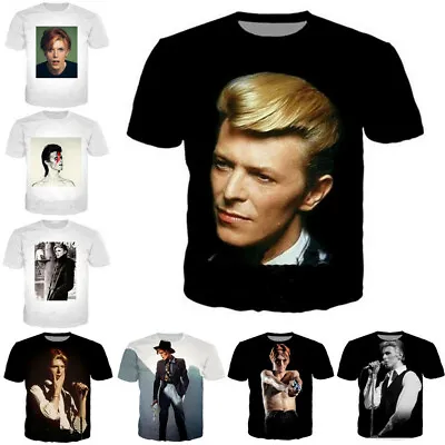 Buy Rock The Godfather David Bowie 3D Print T-Shirt Women/Men's Casual Short Sleeve • 9.59£