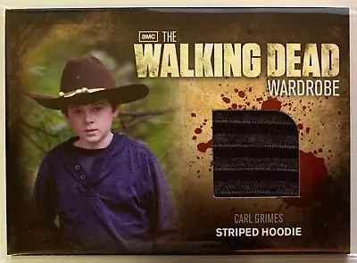 Buy THE WALKING DEAD Season 2 CARL GRIMES Striped Hoodie WARDROBE M18 Card • 38.01£