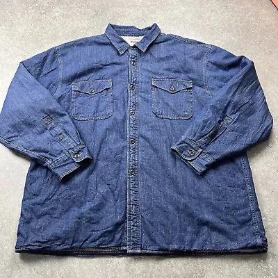 Buy Levi’s Men’s Mid Wash Blue Fleece Lined Denim Shirt Shacket Mens 3XL • 70£